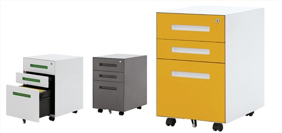 2、超薄边三抽活动柜